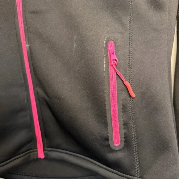 Castle X Mid Layer Jacket Womens Sz Small S Full Zip Lightweight Black Pink Snow - Picture 2 of 11